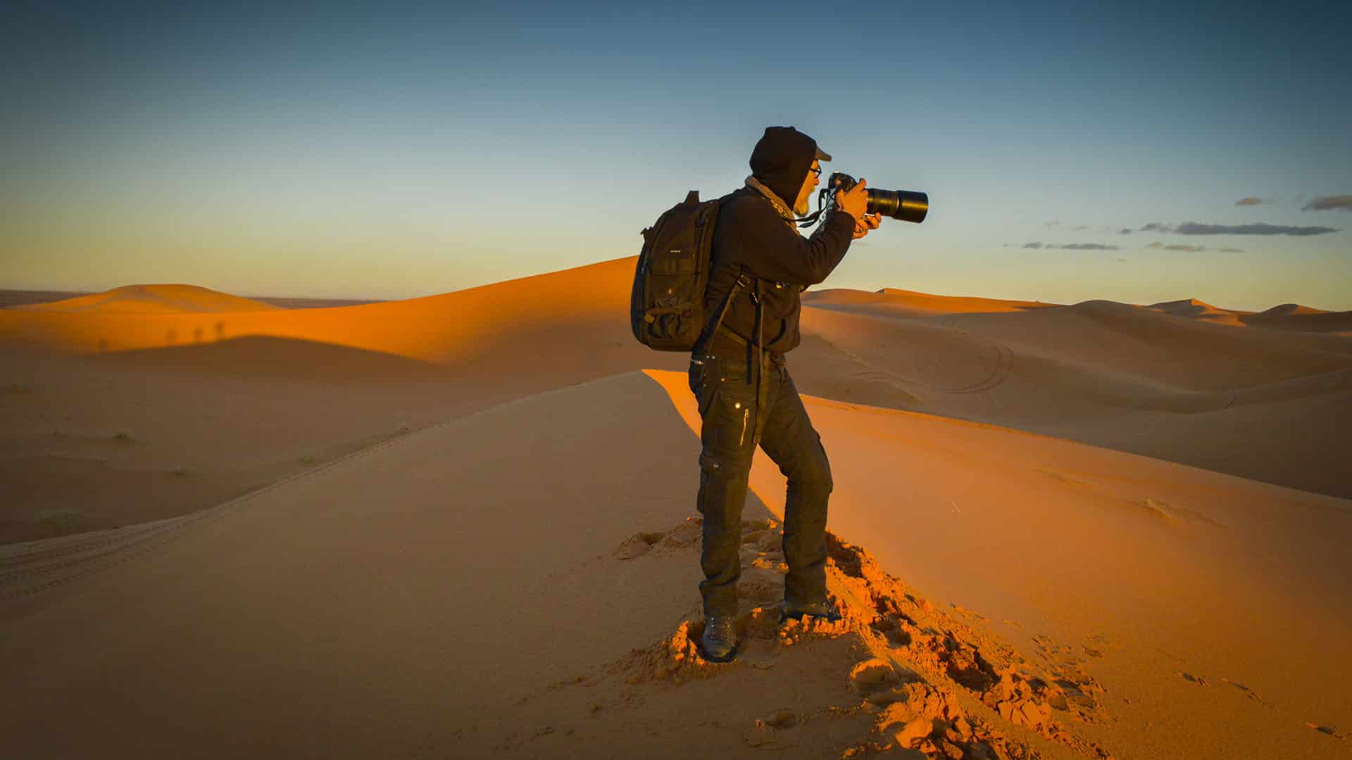 Photographing in Sahara Desert